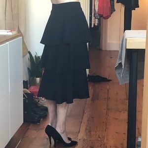 ZARA TIERED RUFFLE SKIRT